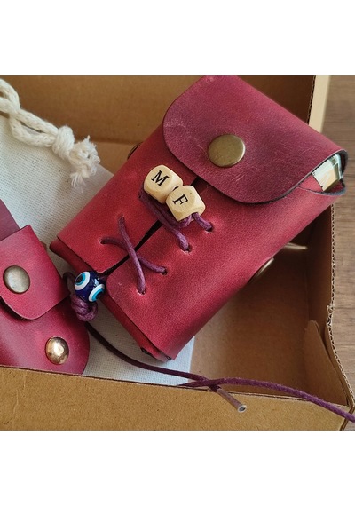 Sumerian Leather Craft Deri Sigara Kılıfı Kişiye Özel Kırmızı