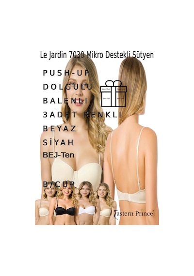 Le Jardin Kadın Sütyen Push-up Destekli Balenli Telli 7030 Elita Micro B Cup 3 Adet Beyazsiyahbej Le Jardin Kadın Sütyen Push-up Destekli Balenli Telli 7030 Elita Micro B Cup 3 Adet Beyazsiyahbej