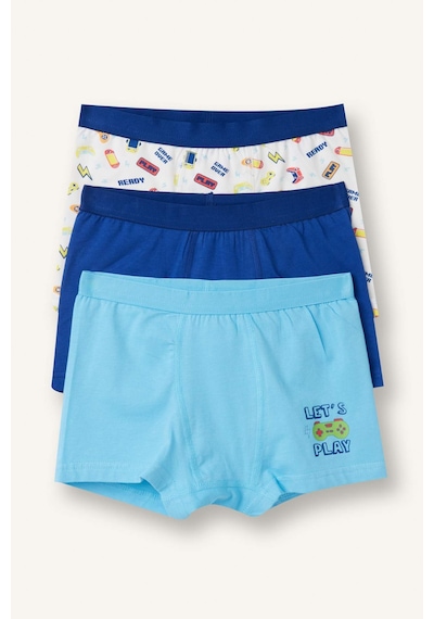 Defacto Kaykay Baskılı Penye 3lü Boxer Erkek Çocuk H1661a826smwt34 Beyaz-wt34