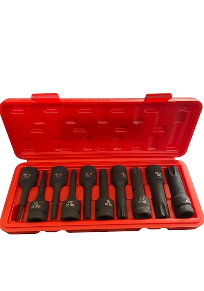 10 Parça 1/2 Darbeli Havalı Torx Lokma Seti T25-T30-T40-T45-T50-T55-T60-T70-T80-T90