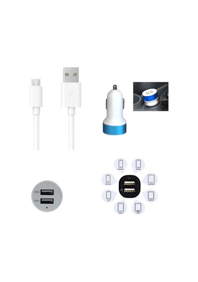 Çift Usb Girişli 3.1 Çıkışlı Seyahat Seti / Micro Usb