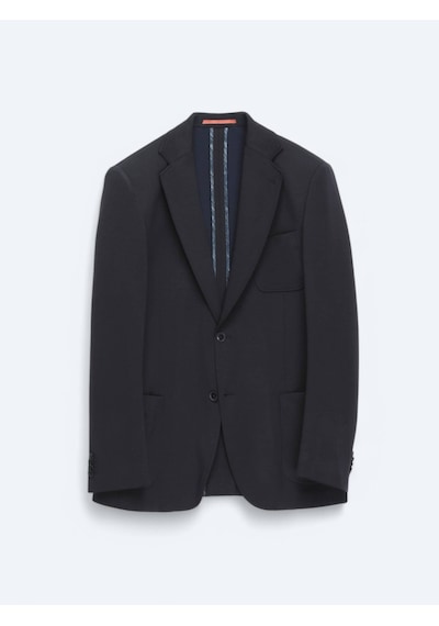 Kip Lacivert Düz Modern Fit Örme Takım Elbise Lacivert