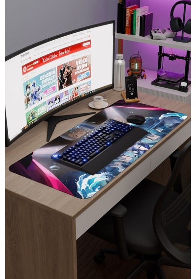 Neuvillette Genshin Impact Anime Gacha V2 - 90x40 Xxl Gaming Mouse Pad Fare Altlığı