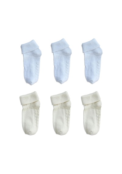 Monochrome Series Organik Pamuklu Kaydırmaz Çocuk-bebek Çorabı 6'lı Set Çok Renkli