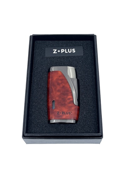 Z+plus Çift Torch Alevli, Entegre Delicili Punch Lüks Puro Çakmağı - Maun & Füme