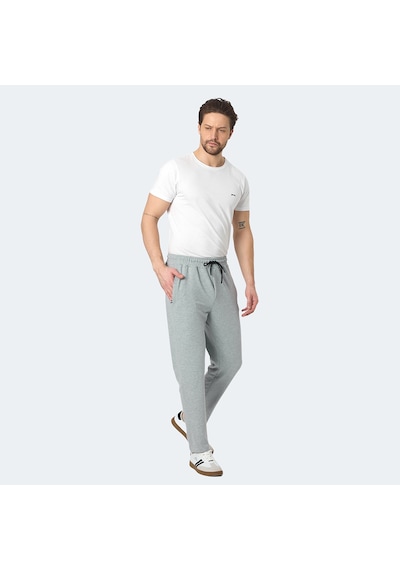 Slazenger NATASA Erkek Fermuar Cepli Gri Eşofman Altı