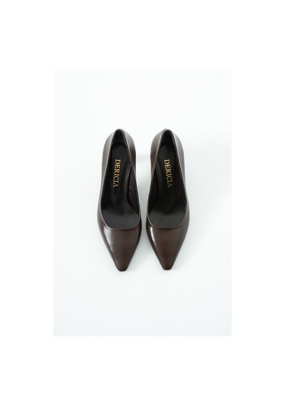 Dericia Shoes Elegance Hakiki Deri Kadın Topuklu Ayakkabı Kahverengi