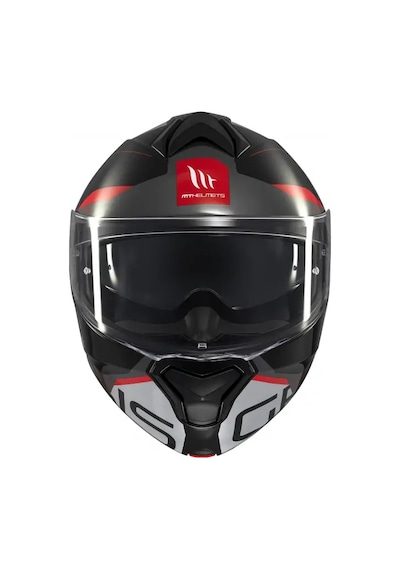 Mt Helmets Mt Genesis Sv Atempo B15 Çene Açılır Motosiklet Kaskı Parlak Kırmızı Beyaz