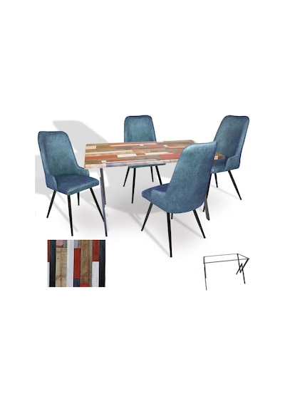 Anemon - Çırağan Masa Takımı Werzalit, Allzalit, Vermodin Tabla 80x120 - Red Wood - Mavi Çok Renkli Anemon - Çırağan Masa Takımı Werzalit, Allzalit, Vermodin Tabla 80x120 - Red Wood - Mavi Çok Renkli