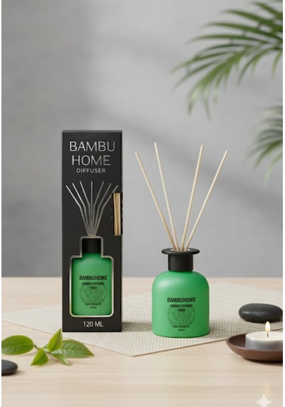 Oda Ofis Ortam Kokusu Saklı Bahçe 120 Ml Bambuhome Dıffuser Bahçe
