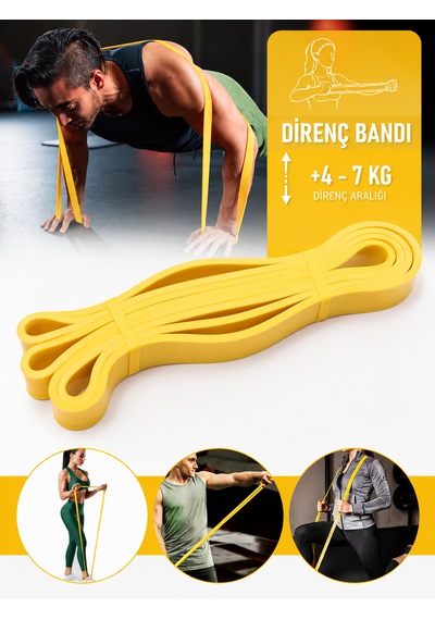 208 Cm Pilates Jimnastik Lastiği Egzersiz Yoga Direnç Bandı X-hafif - Sarı 2080x6.4x0.45 Mm