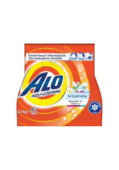 Alo 1,5 Kg Kar Çiçeği Ferahlığı Beyazlar Ve Renkliler Aquapudra Toz Deterjan 4 Adet Diğer