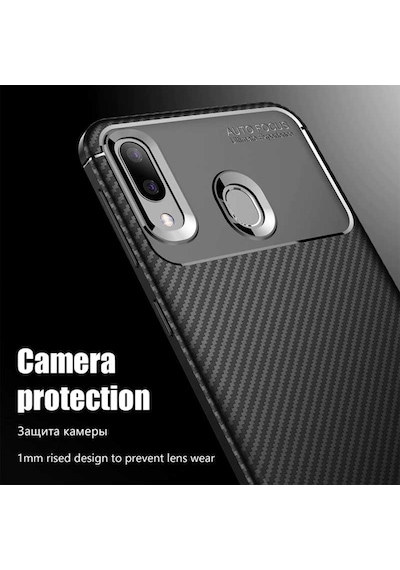 Samsung Galaxy Uyumlu M20 Kılıf Karbon Silikon Case