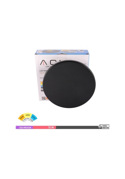 Ack Led Duvar Armatürü 3 Renk Butonlu 12w Siyah Duvar Apliği Beyaz