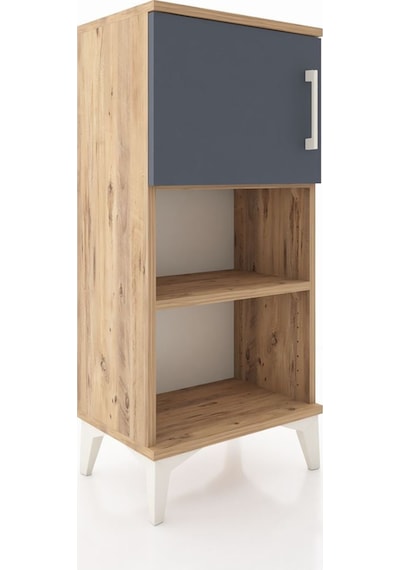 Arges Komodin 2 Raflı Tek Kapaklı 44x30x96 Çam-antrasit Atlas Çam