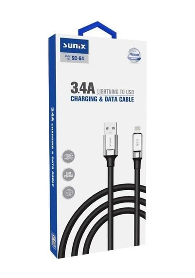 Sc-64 3.4a Lightning Şarj Ve Data Kablosu Siyah