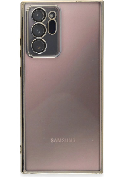 Samsung Uyumlu Galaxy Note 20 Ultra Kılıf Kamera Korumalı Lensli Silikon Altın