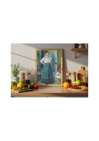 Klasik Sanat Renoir Çamaşırcı Kadın Çerçevesiz Poster 21x30 Cm A4 Tablo Klasik Sanat Yağlı Boya