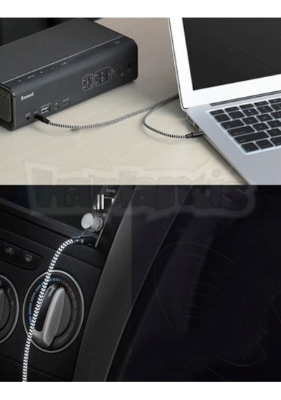 Diwu Aux Stereo 3.5Mm Data Ses Örgü Kablo Beyaz (195096698)