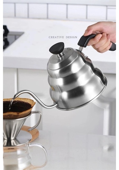 Morponi Barista Kettle 1200 Mı 3. Nesil Kahve Filtre Kahve Demleme İbriği Drip Kettle Gümüş