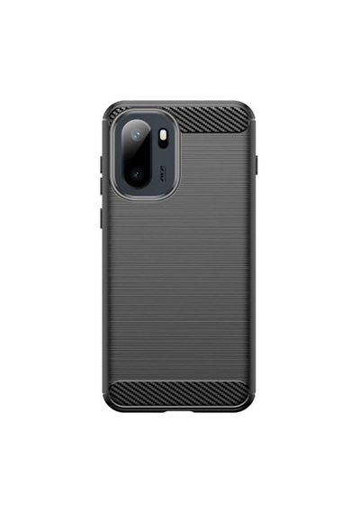 Microcase Oneplus Ace 6 İle Uyumlu Brushed Carbon Fiber Silikon Kılıf - Siyah Al3332