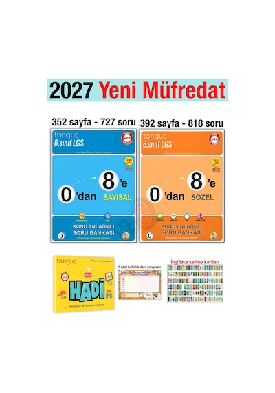 8. Sınıf 2027 0'dan 8'e Konu Anlatımlı Soru Bankası Hadi Motivasyon Ve Planlama Rehberim Seti