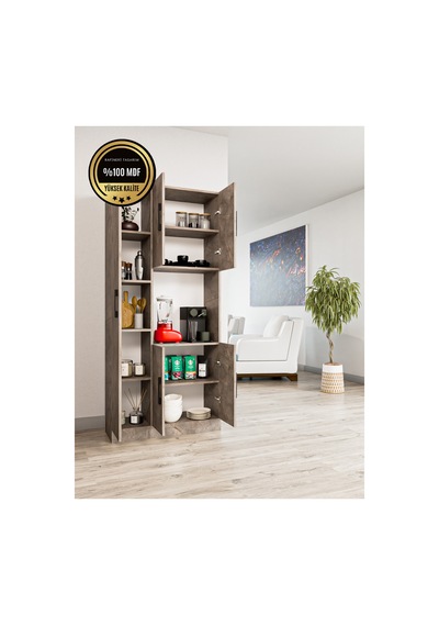 Atlas Çok Amaçlı Dolap Mutfak Banyo Balkon ' Da Kullanılabilir Gri