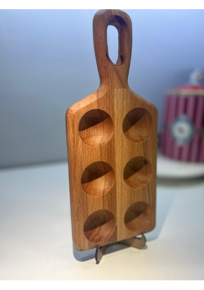 Hbs Art Design Ahşap 6 Lı Yumurtalık Saplı %100 Kayın Ağacı Açık Renk