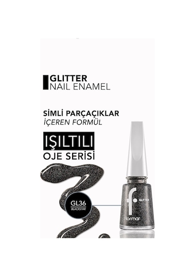 Flormar Glitter Yarı Transparan Parlak Bitişli Simli Oje GL36