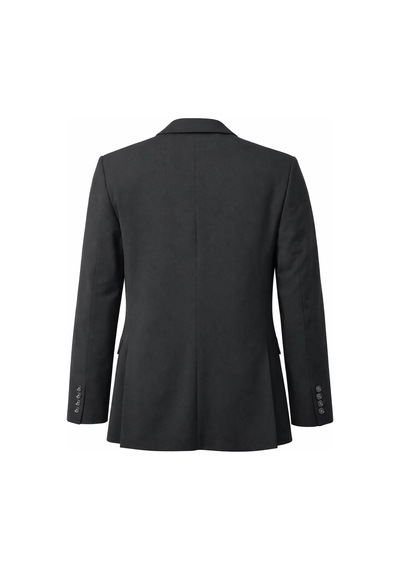 Plus Scorpion Erkek Lacivert Mono Yaka Likralı Blazer Ceket Esnek Konfor Kumaş, Tek Düğmeli Slim Fit Siyah