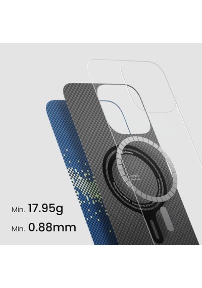 Apple Uyumlu iPhone   16 Pro Max Kılıf   Magsafeli Aramid Fiber Pitaka Tactile Woven Starpeak Serisi Milky Way Galaxy