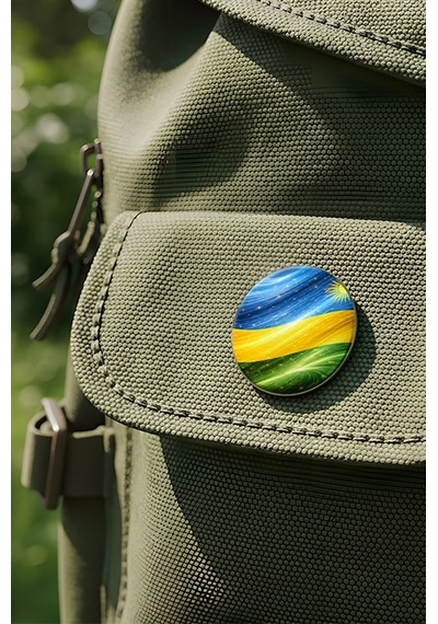 Ruanda Rwanda Abstract Ülke Bayraklı Buton Rozet - 44 MM 5 Adet Çok Renkli