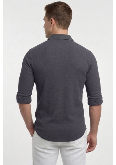 Rizzup Füme Slim Fit Örme Kumaş Likralı Erkek Gömlek Nefes Alan Esnek Ve Modern Tasarım 2602604 Rizzup Füme Slim Fit Örme Kumaş Likralı Erkek Gömlek Nefes Alan Esnek Ve Modern Tasarım 2602604