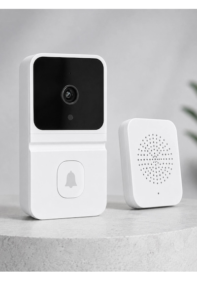 Wi-fi Beyaz Görüntülü Kapı Zili Hd Kamera, Gece Görüşü Ve Çift Yönlü Konuşma Özellikli