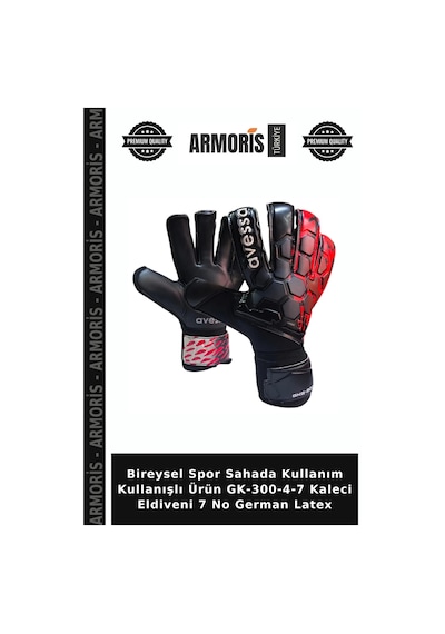 Bireysel Spor Sahada Kullanım Kullanışlı Ürün Gk-300-4-7 Kaleci Eldiveni 7 No German Latex Çok Renkli