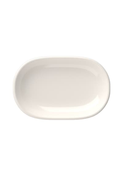 Tabak Evi Porselen Magnus Oval Kayık Tabak 13,50x8,50x2,50cm 4 Lü Krem