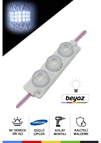 Dc 12v 3w Beyaz Modül Parmak Led Su Geçirmez Tabela Aydınlatma Dekoratif Led Modül 10 Adet