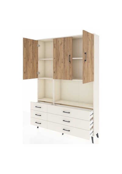 Arges Dolap 6 Raflı 6 Çekmeceli 3 Kapaklı 132x30x195 Aytaşı-ç... Aytaşı