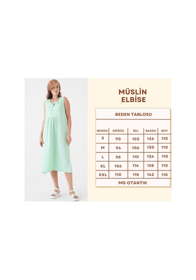 Mg Otantik Kadın Müslin Elbise %100 Pamuk Düğme Ve İp Detaylı Yazlık Günlük - Mg007 Mint Yeşili Mg Otantik Kadın Müslin Elbise %100 Pamuk Düğme Ve İp Detaylı Yazlık Günlük - Mg007 Mint Yeşili