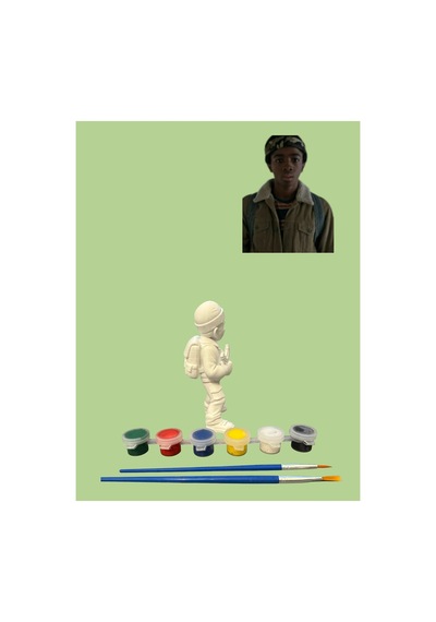 3d Stranger Things Lucas Figür Boyama Seti - Kendin Boya Hobi Ve Etkinlik Seti - Akrilik Boya + 2 Fırça