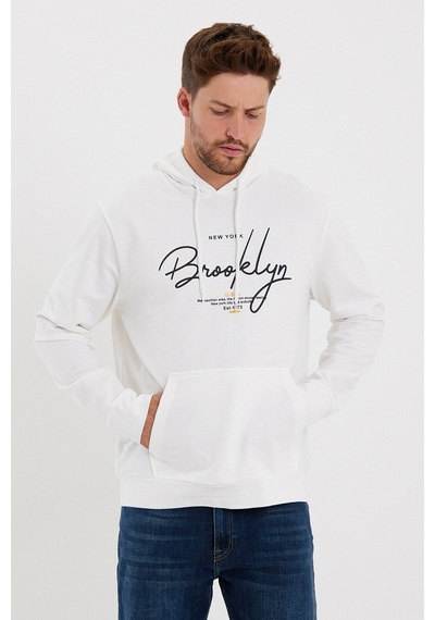 SPR23SW361 Kanguru Çepli El Yazılı Brooklyn Sweat