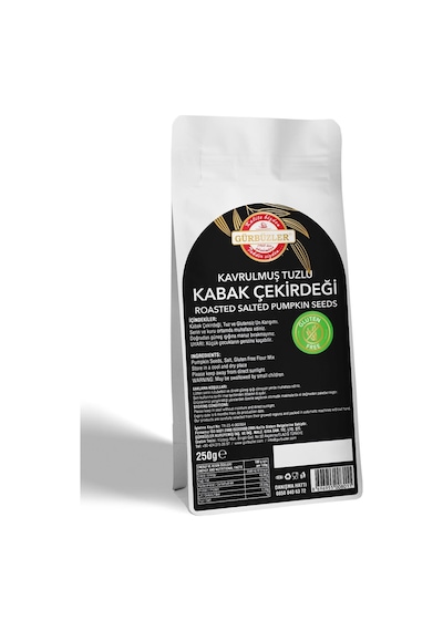 Gürbüzler Glutensiz Kabak Çekirdeği Kavrulmuş Tuzlu 250 G