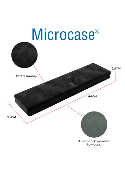 Microcase Ortopedik Klavye Bilek Destek Kaydırmaz Taban Ergonomik Klavye Önü Bilek Destek Pedi - Al5372 Siyah