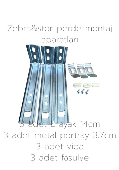 Zebra&stor Perde Duvar Montaj Aparatları 3.7cm Gri