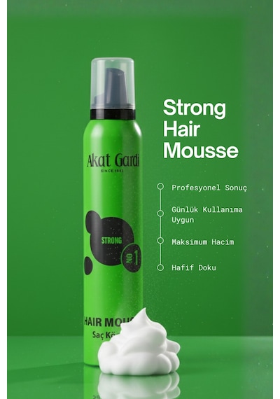 Akat Gardi Saç Köpüğü Strong No:1 Yeşil 200 Ml
