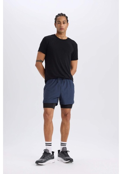 DeFactoFit Slim Fit Dar Kesim Sporcu Taytlı Şort E2759AX25SMNV94