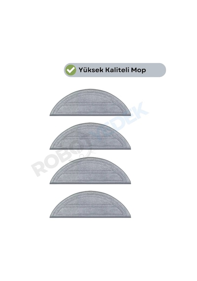 Roborock S8 Pro Ultra Değil Uyumlu 4 Adet Mikrofiber Mop Bez