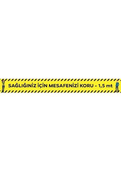 Sosyal Mesafeni Koru - Folyo Sticker Etiket - Letbil Reklam