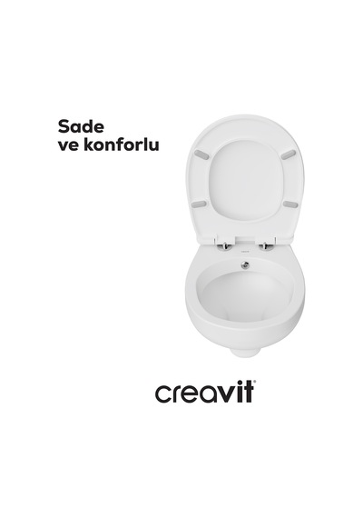 Creavit Perla Duroplast Yavaş Kapanan Klozet Kapaklı Beyaz Set