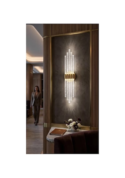 Bhbackhome Aura Medium 39 Cm Modern Tasarım Led Aplik - Duvar Lambası - Gold - Beyaz Led Gold Beyaz Led